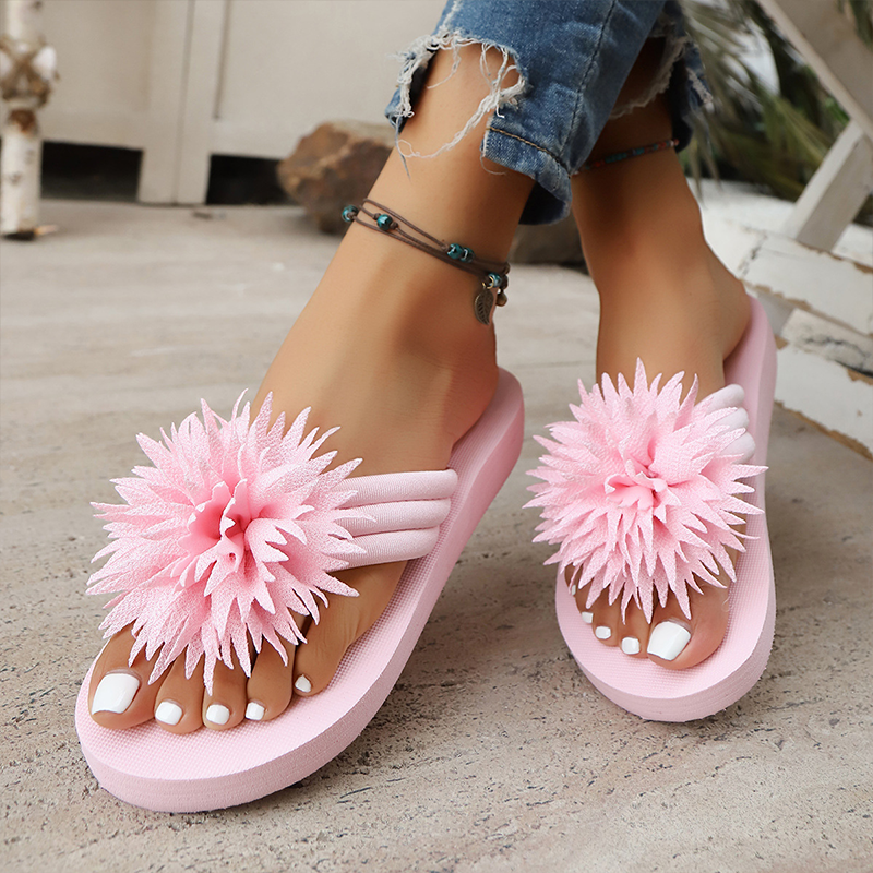 Blommiga Flipflops för Damer – Lätta Sommartofflor