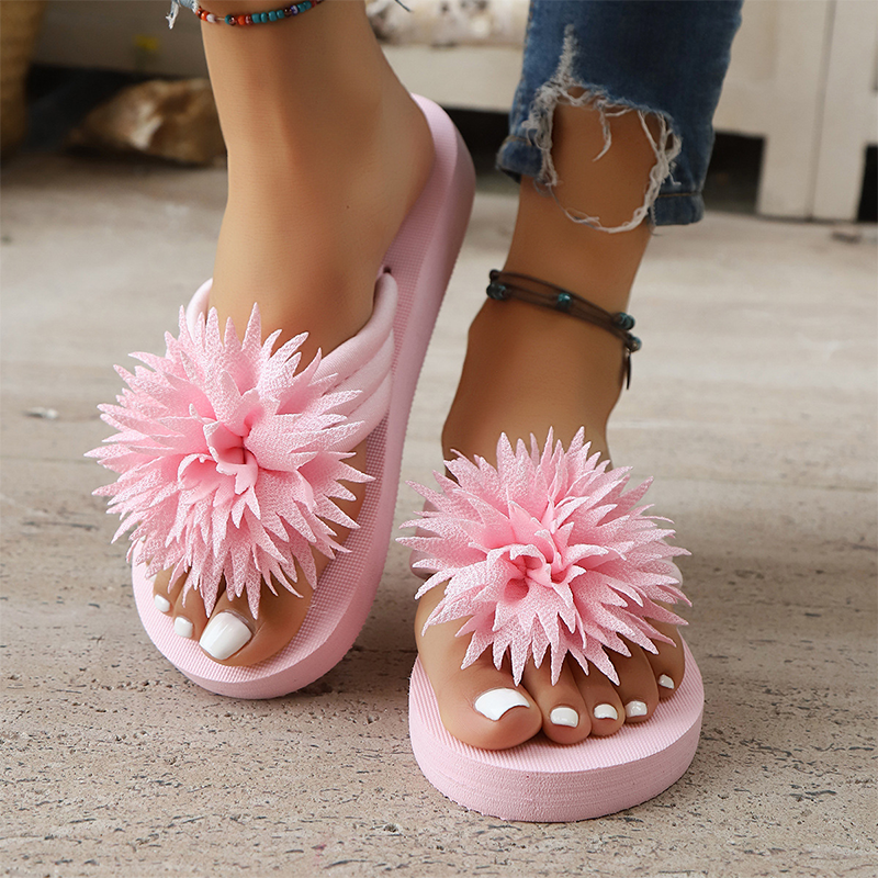 Blommiga Flipflops för Damer – Lätta Sommartofflor