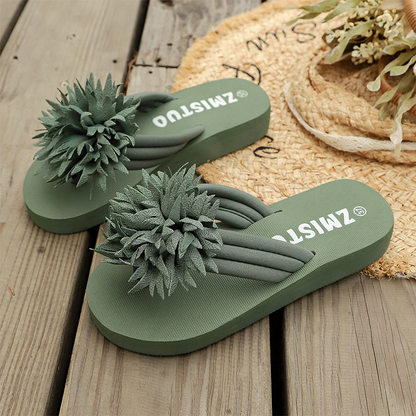 Blommiga Flipflops för Damer – Lätta Sommartofflor