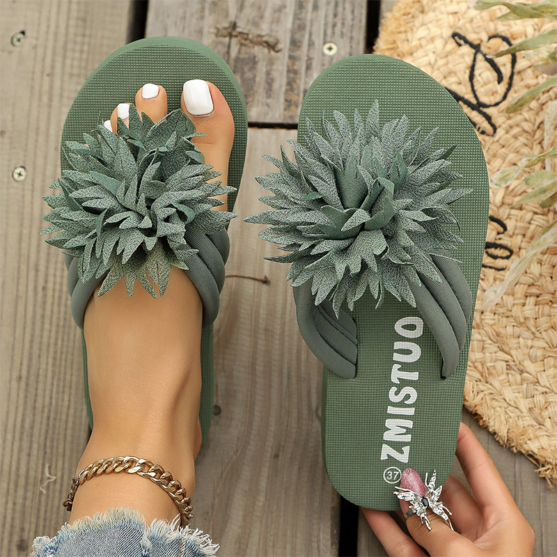 Blommiga Flipflops för Damer – Lätta Sommartofflor