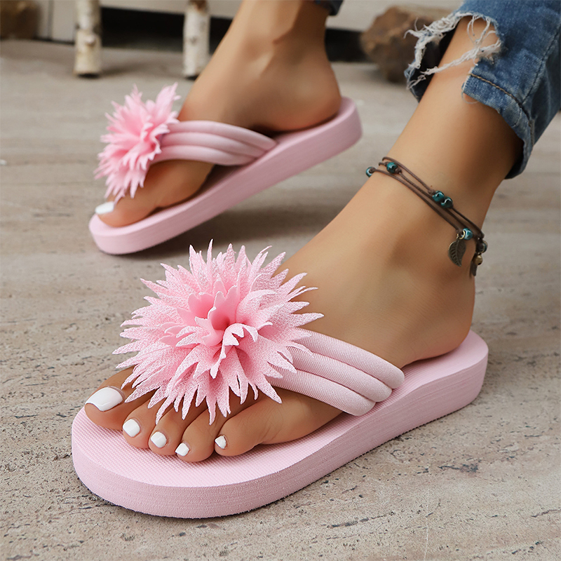 Blommiga Flipflops för Damer – Lätta Sommartofflor
