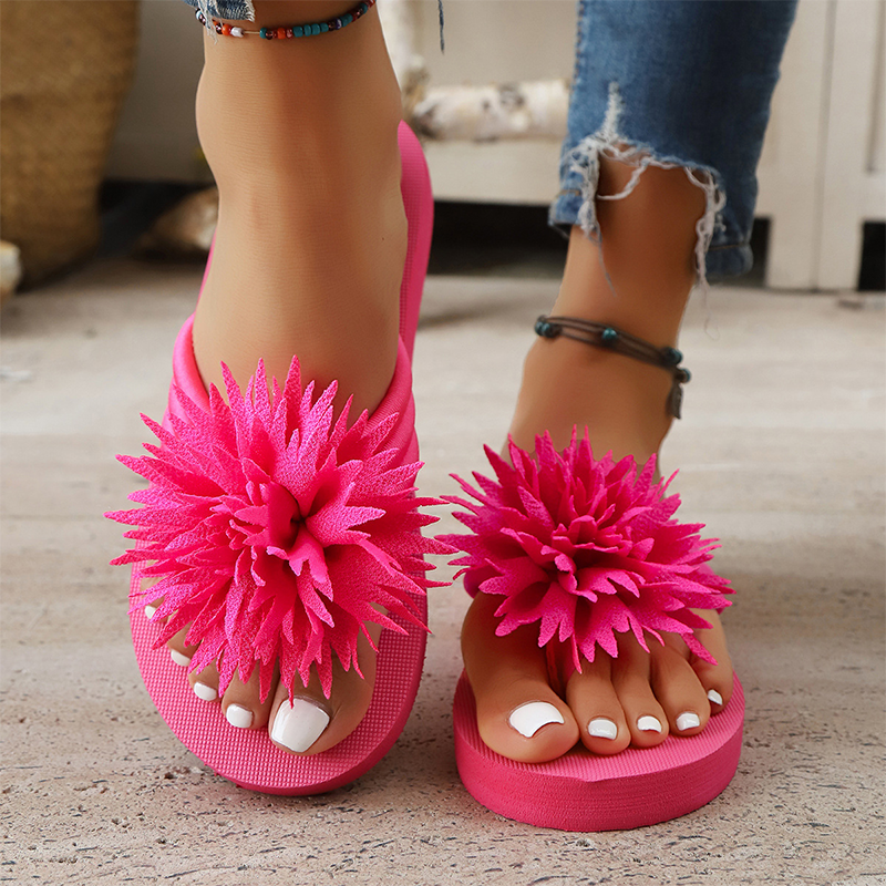Blommiga Flipflops för Damer – Lätta Sommartofflor