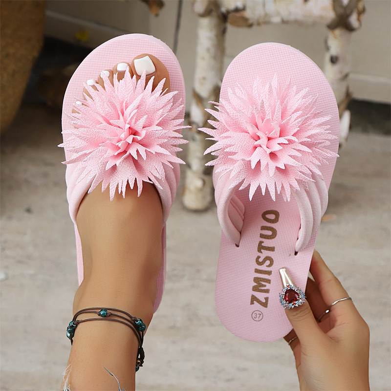 Blommiga Flipflops för Damer – Lätta Sommartofflor