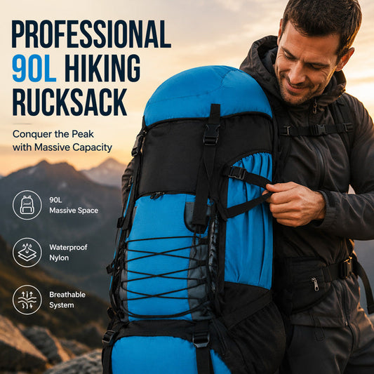 🎒 50 % RABATT NU! ⛰️ 90L Outdoor vandringsryggsäck – vattentät nylon, flera fack & ergonomisk support – perfekt för äventyr ✨