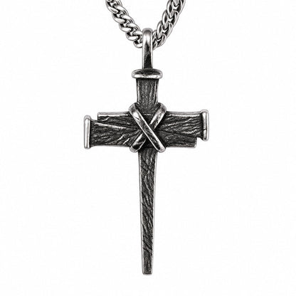 ⏳Tidsbegränsat 50% rabatt⏰ Herr Vintage Spik Kors Hänge Halsband