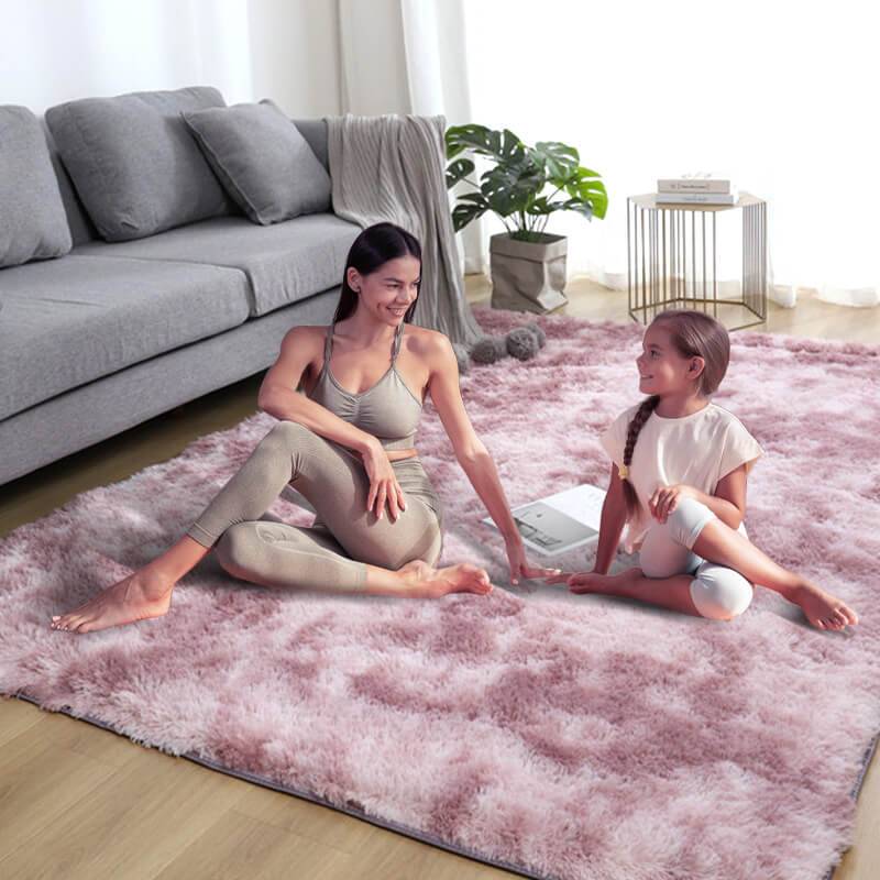 🌈 50 % RABATT NU! 🏠 Perfekt present – gradient färg fusk päls golvmatta – mjuk, maskintvättbar & halkfri – lyxig komfort för hemmet 🛋️