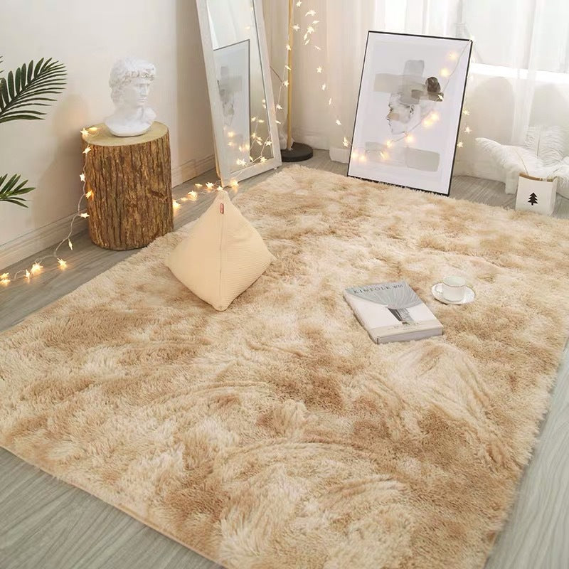 🌈 50 % RABATT NU! 🏠 Perfekt present – gradient färg fusk päls golvmatta – mjuk, maskintvättbar & halkfri – lyxig komfort för hemmet 🛋️