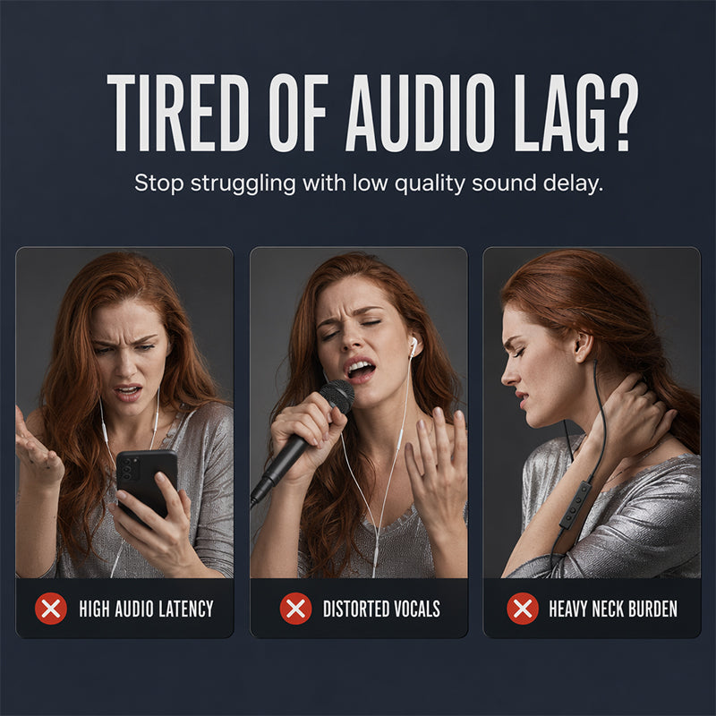 📢📢50% RABATT NU!! ⏰Bluetooth Karaoke-hörlurar med säker kragfjäderklämmа