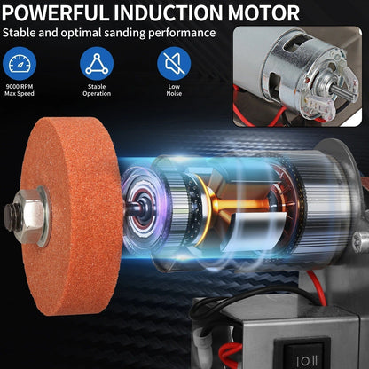 🔧 50 % RABATT NU! ⚡ Mini elektrisk bandslipmaskin & polermaskin – variabel hastighet, ren kopparmotor & 15° väsningsguide – perfekt för metall, trä och plast 🛠️