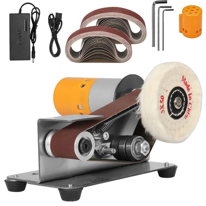 🔧 50 % RABATT NU! ⚡ Mini elektrisk bandslipmaskin & polermaskin – variabel hastighet, ren kopparmotor & 15° väsningsguide – perfekt för metall, trä och plast 🛠️