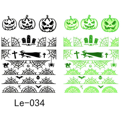 Lysande Halloween Tillfälliga Tatueringar för Barn – Vattentäta Glödande Klistermärken
