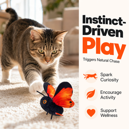🦋🐱 Leksak med smart sensor och vingslagande fjäril – 50 % rabatt! Rörelseaktiverad, realistisk flygning, interaktivt nöje – håller din katt sysselsatt i timmar. 🔥✨