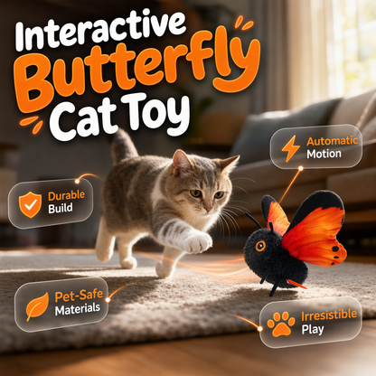 🦋🐱 Leksak med smart sensor och vingslagande fjäril – 50 % rabatt! Rörelseaktiverad, realistisk flygning, interaktivt nöje – håller din katt sysselsatt i timmar. 🔥✨