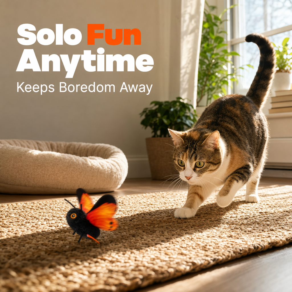 🦋🐱 Leksak med smart sensor och vingslagande fjäril – 50 % rabatt! Rörelseaktiverad, realistisk flygning, interaktivt nöje – håller din katt sysselsatt i timmar. 🔥✨