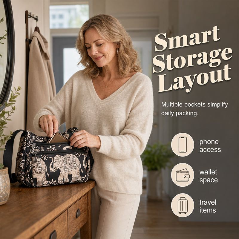 Dam Elegant Nylon Reseaxelväska Din Vardagliga Följeslagare