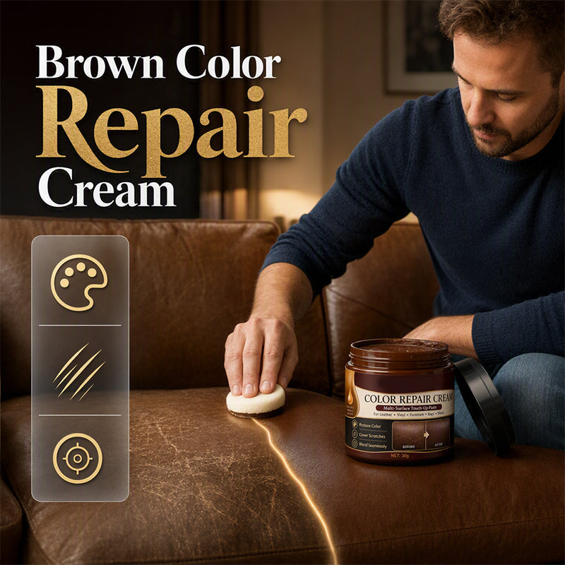 🤎 50 % RABATT NU! ✨ Reparationskräm för Brunt Läder – Fräscha Upp Repor, Slitage & Färgförlust 🛋️