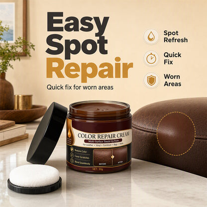 🤎 50 % RABATT NU! ✨ Reparationskräm för Brunt Läder – Fräscha Upp Repor, Slitage & Färgförlust 🛋️