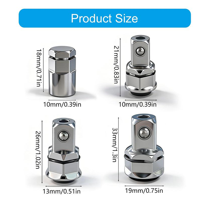 🔧 2026 Rea — Över 23 700 Sålda! 🔩 CR-V Stål Skrallnyckel Adapter Hylsomvandlare Set