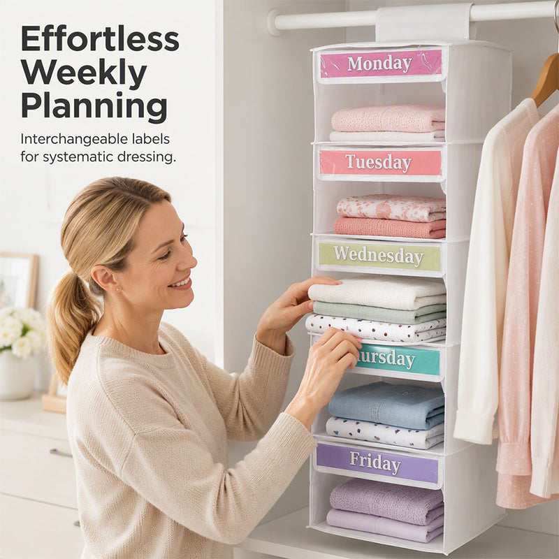 🧺 50% RABATT! 🏠 5-Facks Hängande Garderobsorganizer – Platsbesparande, robust & mångsidig – Perfekt för kläder, accessoarer & skor ✨