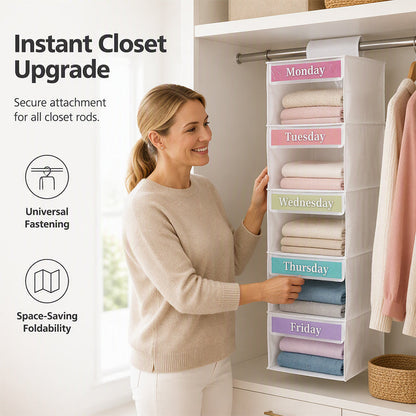 🧺 50% RABATT! 🏠 5-Facks Hängande Garderobsorganizer – Platsbesparande, robust & mångsidig – Perfekt för kläder, accessoarer & skor ✨