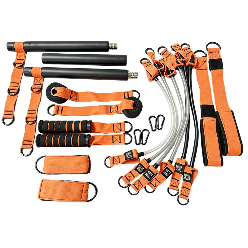 🔥50% REA Begränsad Tid! 💪 Oumbärlig för Träningsentusiaster! 🧘🏻‍♀️ Gör Pilates hemma! 🏗️‍♀️ Portabelt Pilates-Stav Kit med 6 Motståndsband