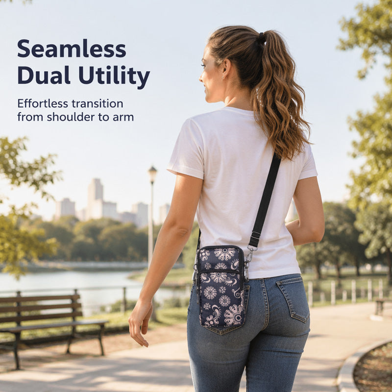 Tryckt Sport Armband & Crossbody Väska