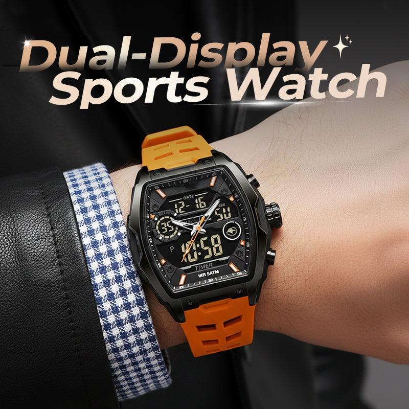 ⌚ Läs i mörkret – Herrsportsklocka med dubbel display och lysande urtavla. Vattentålig & robust. 50% rabatt.