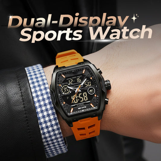 ⌚ Läs i mörkret – Herrsportsklocka med dubbel display och lysande urtavla. Vattentålig & robust. 50% rabatt.