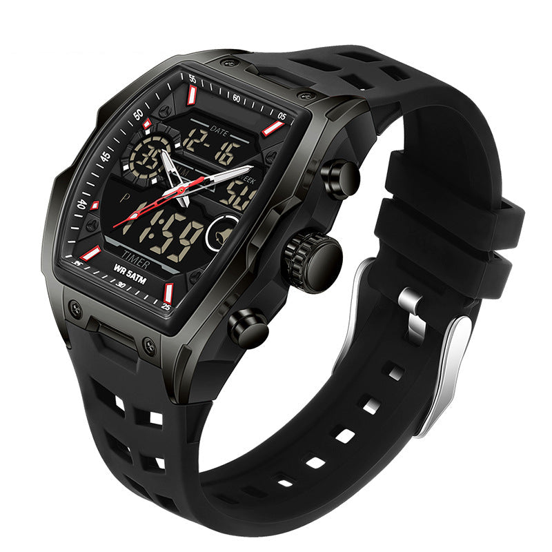⌚ Läs i mörkret – Herrsportsklocka med dubbel display och lysande urtavla. Vattentålig & robust. 50% rabatt.