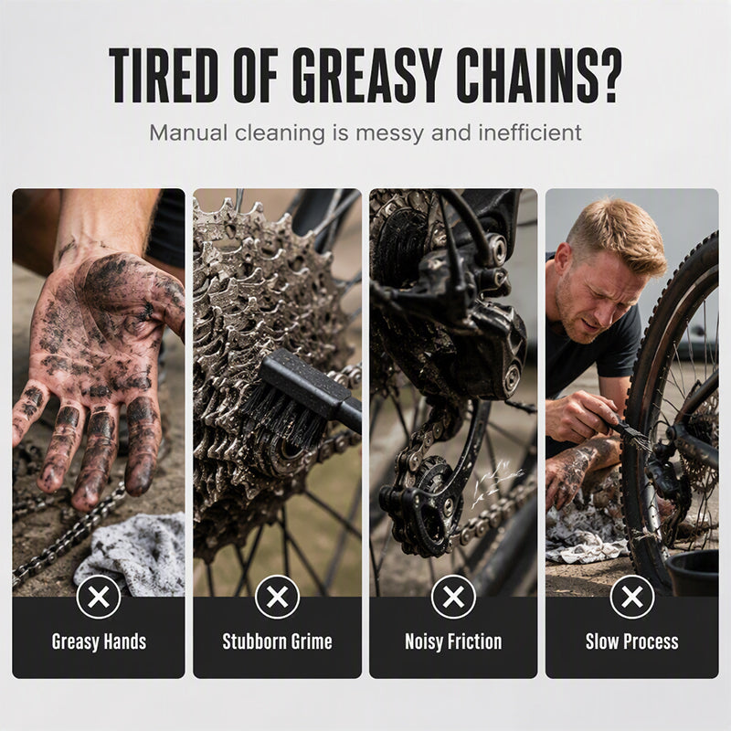 🚴 50% RABATT!🔥 Djuprengörande Kedjerengörare – 74 borstar, proffsren & snabb – Perfekt för MTB, Racercykel & Elcykel 🔧