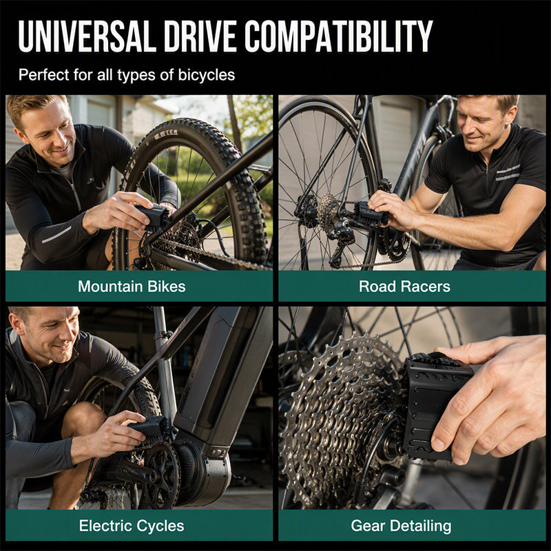 🚴 50% RABATT!🔥 Djuprengörande Kedjerengörare – 74 borstar, proffsren & snabb – Perfekt för MTB, Racercykel & Elcykel 🔧