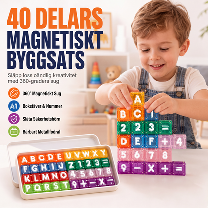 Magnetiska bokstavs- och sifferkuber för barn