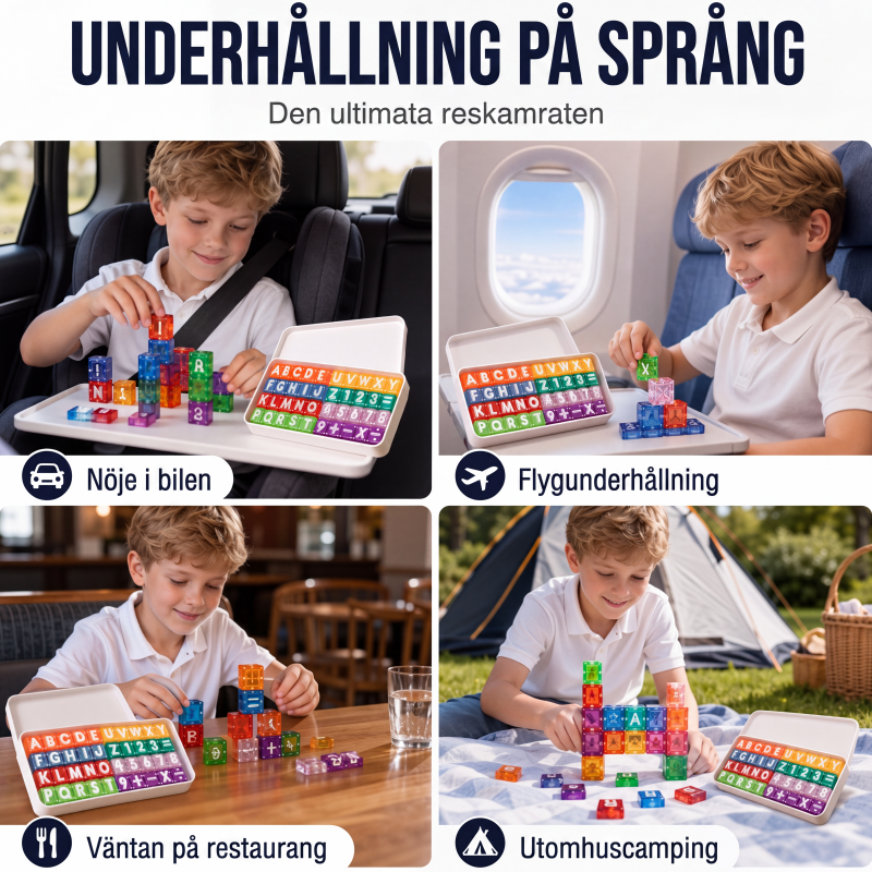 Magnetiska bokstavs- och sifferkuber för barn