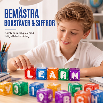 Magnetiska bokstavs- och sifferkuber för barn