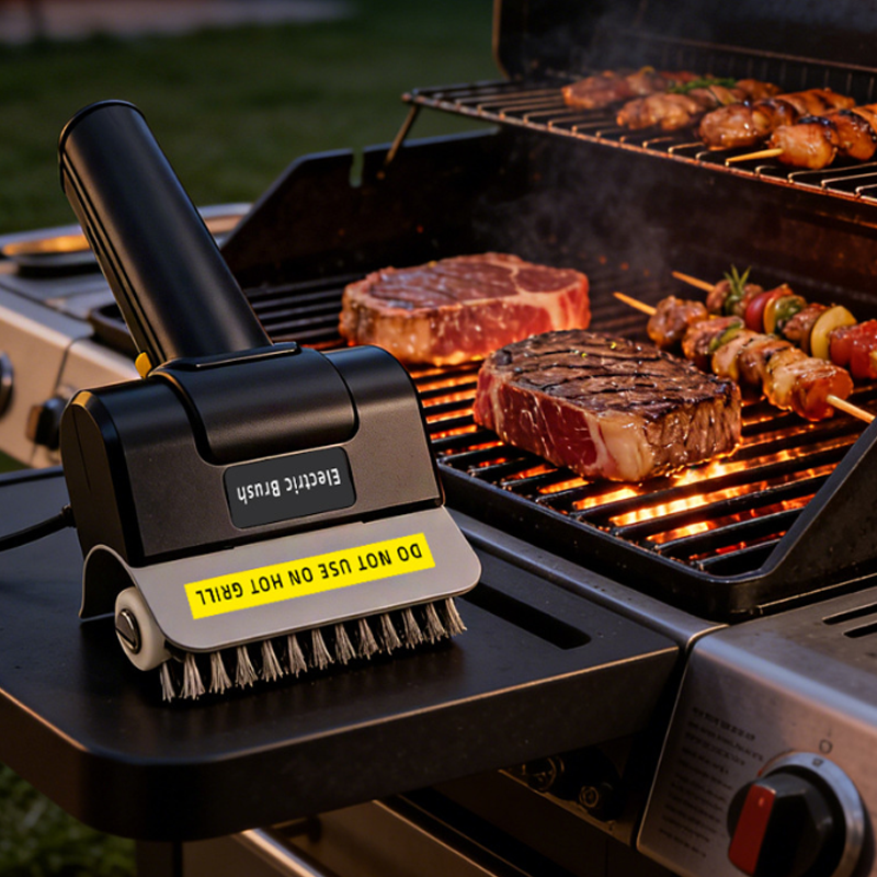 🍢 50 % RABATT! 🔥 Trådlös Elektrisk Grillborste – ABS + Rostfritt Stål – 1100 v/min & 2000 mAh Batteri (90 min) för Rena Grillgaller 🧹