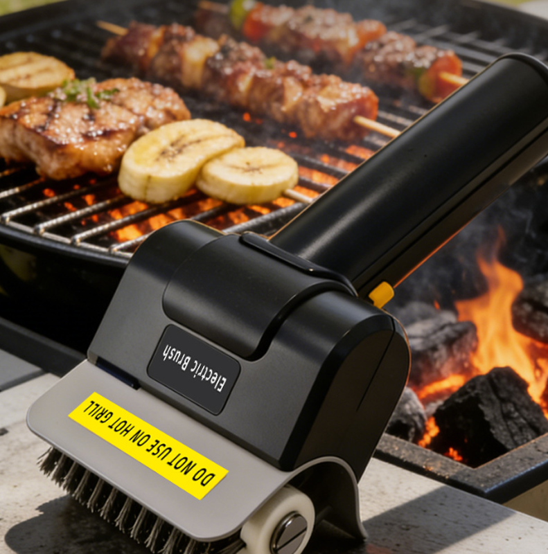 🍢 50 % RABATT! 🔥 Trådlös Elektrisk Grillborste – ABS + Rostfritt Stål – 1100 v/min & 2000 mAh Batteri (90 min) för Rena Grillgaller 🧹