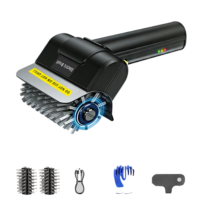 🍢 50 % RABATT! 🔥 Trådlös Elektrisk Grillborste – ABS + Rostfritt Stål – 1100 v/min & 2000 mAh Batteri (90 min) för Rena Grillgaller 🧹