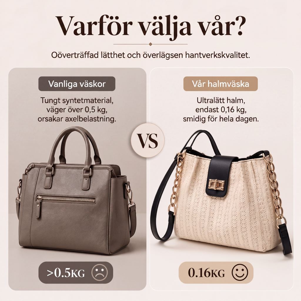 Rymlig halmvæska för pendling