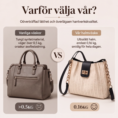 Rymlig halmvæska för pendling