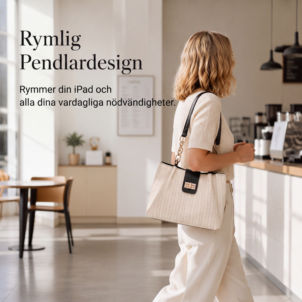 Rymlig halmvæska för pendling