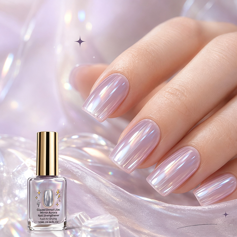 📢50% Rabatt Nu！💅Lila Glansig Spegelnegelförstärkare