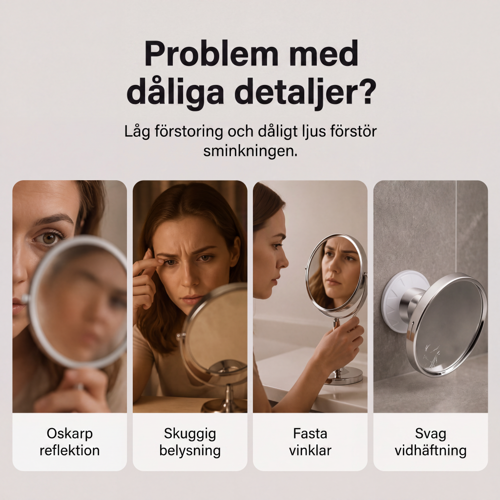 💄Tidsbegränsad 50% rabatt! 💡 10 gångers förstorande sminkspegel med LED-ljus och sugkopp