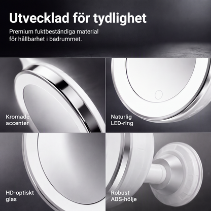 💄Tidsbegränsad 50% rabatt! 💡 10 gångers förstorande sminkspegel med LED-ljus och sugkopp