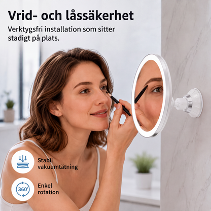 💄Tidsbegränsad 50% rabatt! 💡 10 gångers förstorande sminkspegel med LED-ljus och sugkopp
