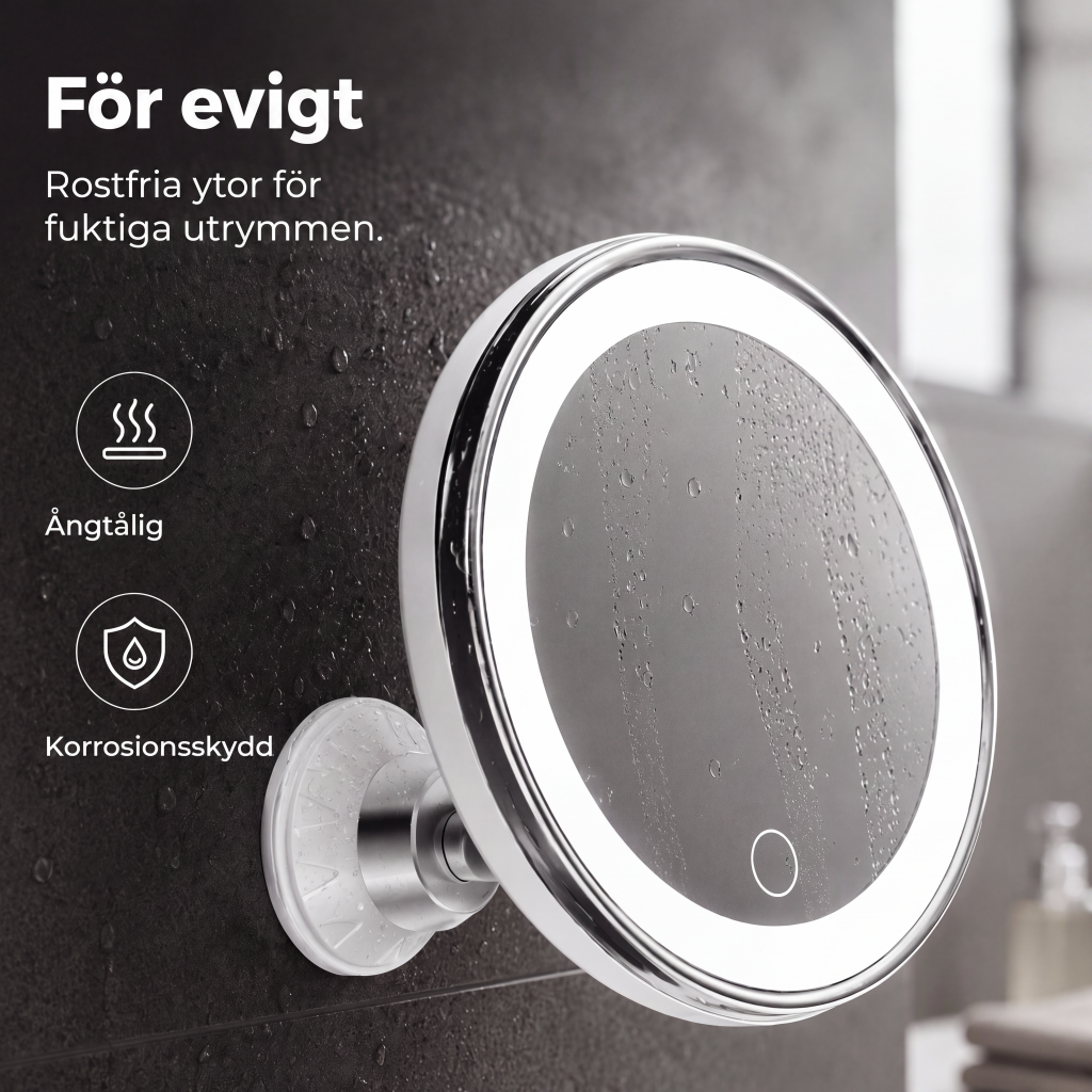 💄Tidsbegränsad 50% rabatt! 💡 10 gångers förstorande sminkspegel med LED-ljus och sugkopp