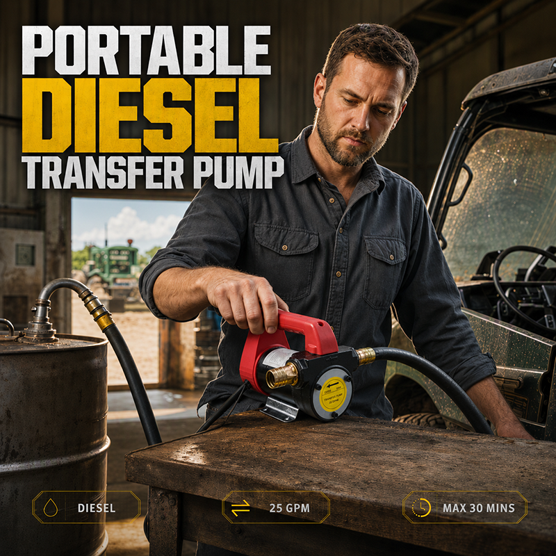⛽ 50% RABATT NU! 🔧 Bärbar Dieselpump – Hög flödeskapacitet, hållbar & enkel att använda – Perfekt för bränsleöverföring på gårdar, båtar & verkstäder 🚜
