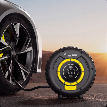 2-i-1: Starthjälp + Däckpump 🔋 — Kraftfull, kompakt och pålitlig bärbar kompressor ⚡ Perfekt för nödsituationer på vägen 🛠️