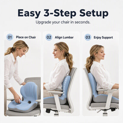 🪑 50 % RABATT NU! ✨ Ergonomisk Sittdyna i Memory Foam med Ryggstöd – Bekväm & Stödjande För Hem, Kontor & Bil