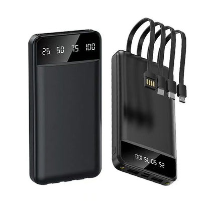 📢📢40% RABATT!! ⏰Portabelt Powerbank med 4 Inbyggda Kablar