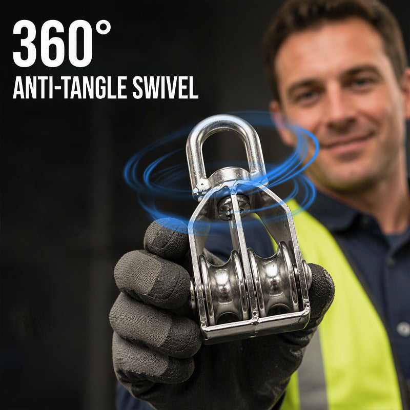 🔧Tidsbegränsad 50% rabatt!🛡️ 304 rostfritt stål lyfthjul med svängbar block för tung last 🔩